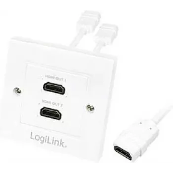 HDMI kabelis LogiLink AH0015, A tips, sieviešu – sieviešu, balts