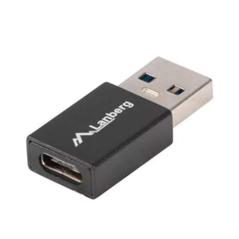 Lanberg AD-UC-UA-01 Kabeļa interfeisa/dzimuma adapteris USB 3.0 Type A uz USB 3.0 Type C Melns (AD-UC-UA-01)