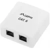 LANBERG Outlet Box RJ-45 Cat6 OU6-0002-W balta, 2 ligzdas, 30×54×57 mm