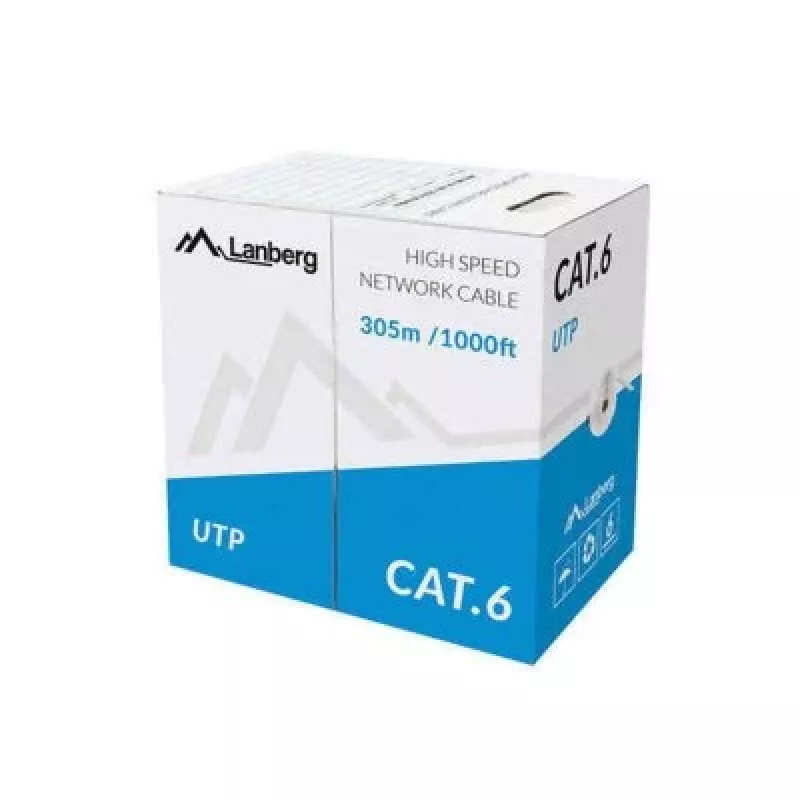 LANBERG tīkla kabelis LCU6-10CC-0305-S U/UTP Cat6 305 m, 23 AWG, CCA, pelēks