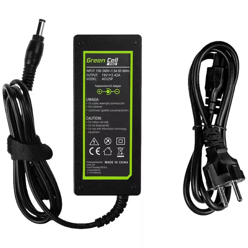 zaļa Cell AD25P strāvas adapteris/pārveidotājs Iekštelpām 65 W Melns