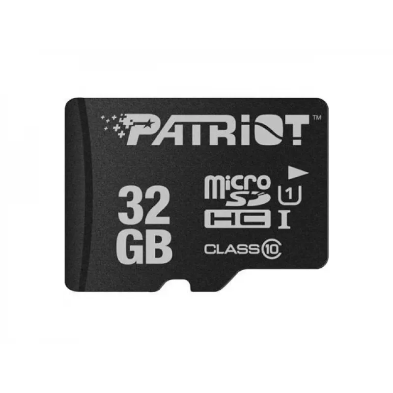 MicroSDHC atmiņas karte PATRIOT PSF32GMDC10 — 32 GB, UHS‑I, Class 10 (U1), V10, 80 MB/s, melna