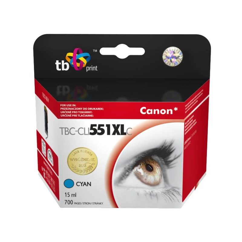 Saderīga tintes kasetne TB S Canon CLI-551XL CY ciāna