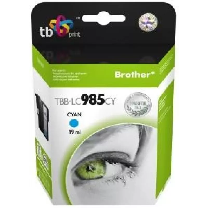 Tintes kasetne TB Kompat. S Brother LC 985 CY 100% N