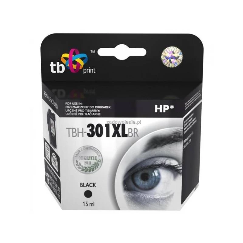 Tinte HP DJ1050/2050 melna atjaunota XL TBH-301XLBR