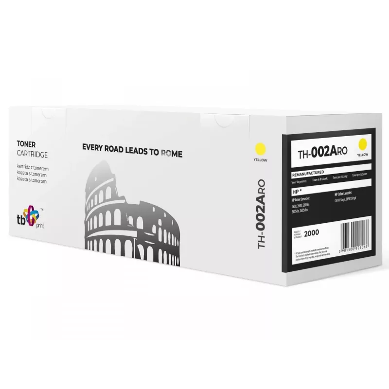 Toner TH-002ARO (HP Q6002A) dzeltena pārstrādāta jauna OPC