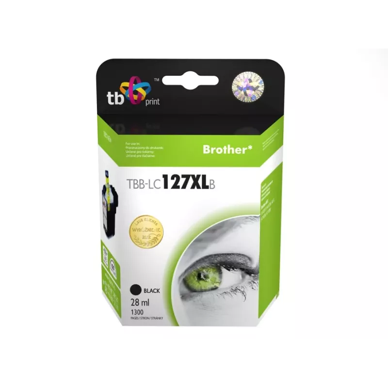 Tintes kasetne, saderīga ar Brother LC127XLB, 100% jauna
