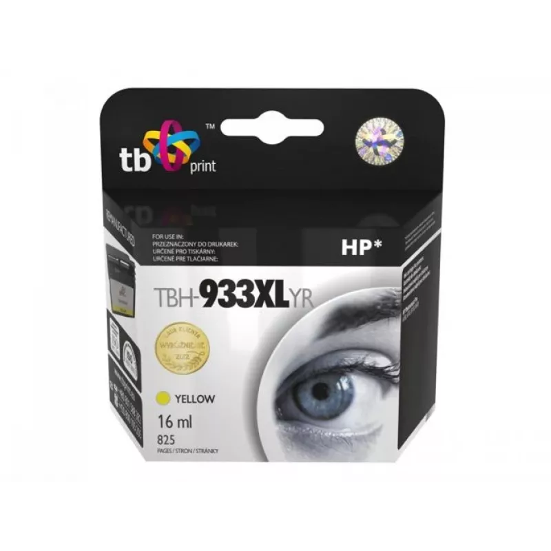 TB TBH-933XLYR atjaunota tintes kasetne HP Officejet 6100 ePrinter (HP 933XL), dzeltena