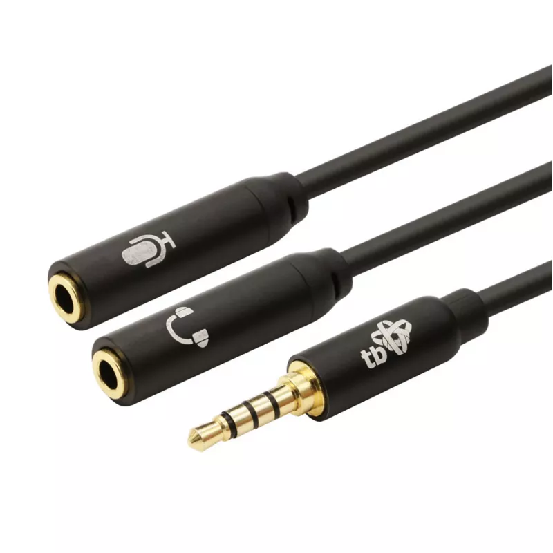 Adapter TB 3.5mm MiniJack sadalītājs 1x 3.5mm spraudnis uz 2x 3.5mm ligzdām, modelis AKTBXAJ0P2J030B