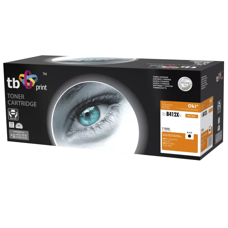 Toner TB Kompat. S OKI B412/B432, Melns, New 412XN