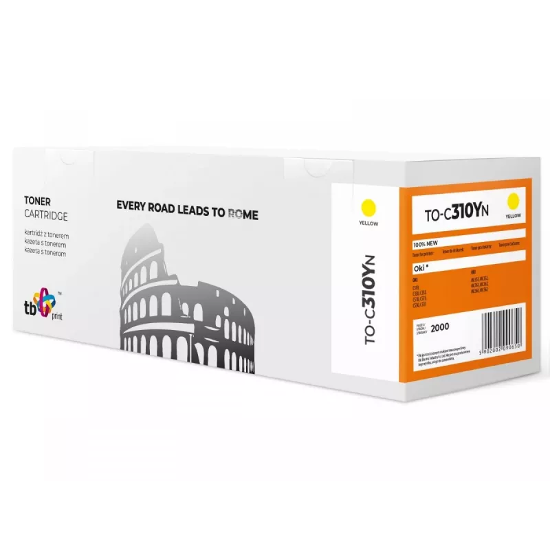 Toner paredzēta OKI C310 TO-C310YN dzeltena 100% jauna