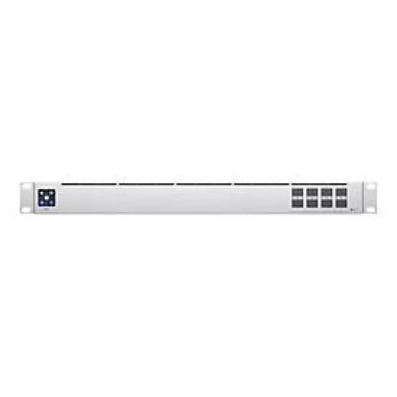 Pārvaldīts L2 tīkla slēdzis UBIQUITI USW-Aggregation — 8 SFP+ sloti, 10G atbalsts, bez ventilatora, 1U statīvā, sudraba