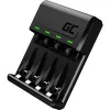 Baterijas lādētājs zaļa Cell GC VitalCharger USB, 4 slotu, AA/AAA, darbināms ar USB, melns