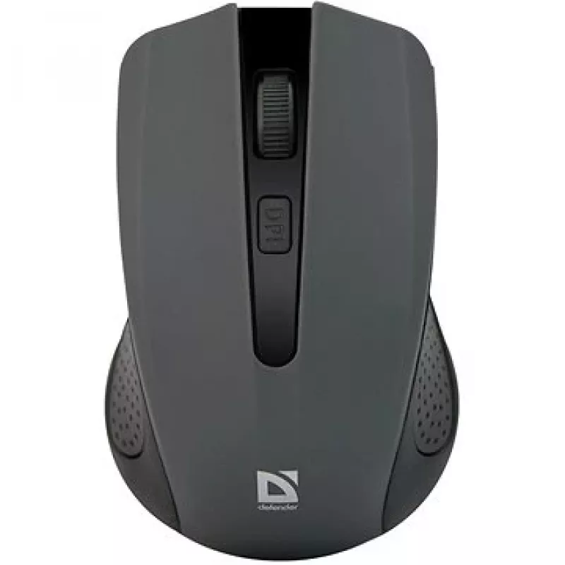 Bezvadu optiskā pele DEFENDER MM-935 RF, piemērota abām rokām, 1600 DPI, pelēka, USB uztvērējs, AAA baterijas