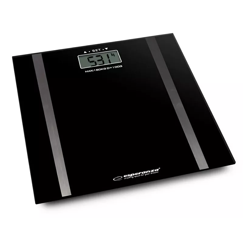 Personīgie vannas istabas svari Esperanza EBS018K - elektroniskie, 180 kg, melni