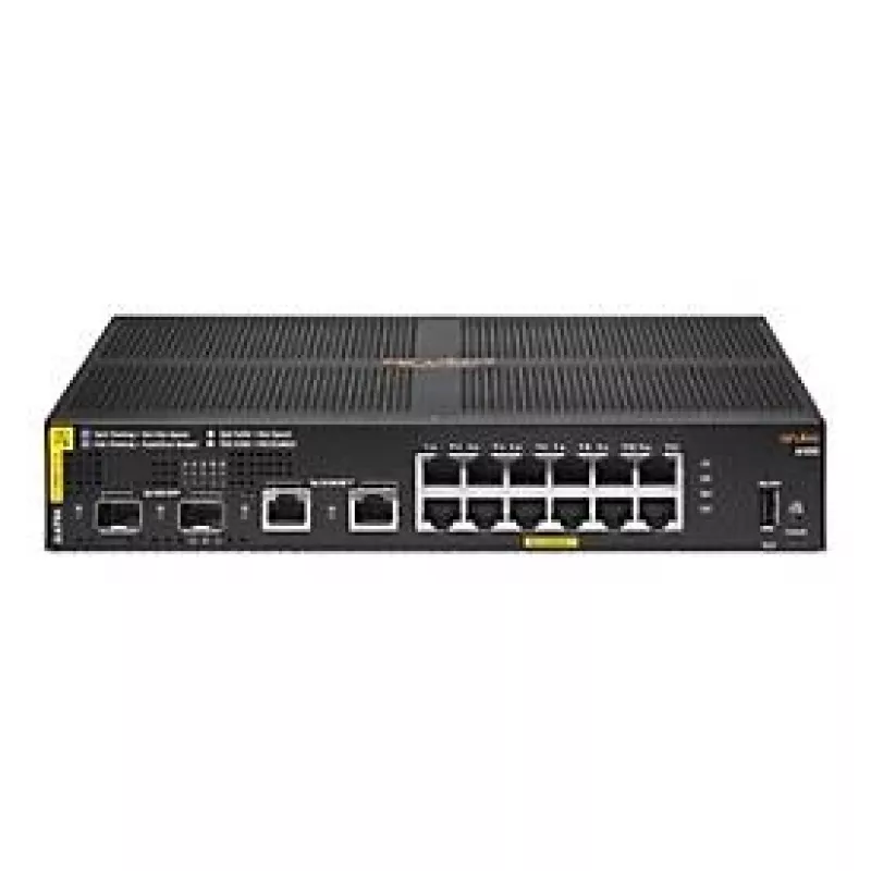 HPE Aruba Networking 6100 12G Class4 PoE 2G/2SFP+ 139W pārvaldīts L3 Gigabit Ethernet (10/100/1000) Power over Ethernet (PoE) 1U melns