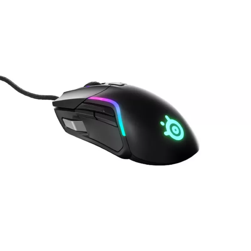 Gaming pele STEELSERIES Rival 5 — labā roka, TrueMove Air sensors, 18 000 DPI, 9 programmējamas pogas, USB Type-A, IP54