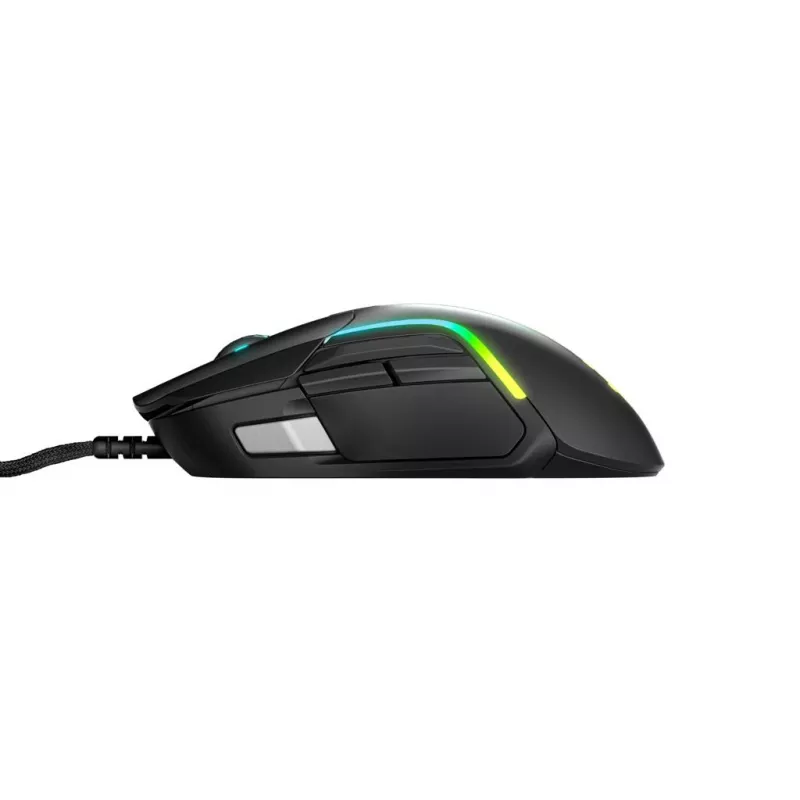 Gaming pele STEELSERIES Rival 5 — labā roka, TrueMove Air sensors, 18 000 DPI, 9 programmējamas pogas, USB Type-A, IP54