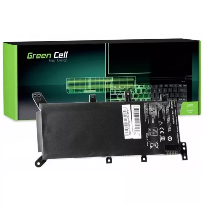 zaļa Cell C21N1347 klēpjdatora baterija ASUS A555 F555 K555 R556 X555, LiPo 4000 mAh, 7.6 V, 4 elementi, melna