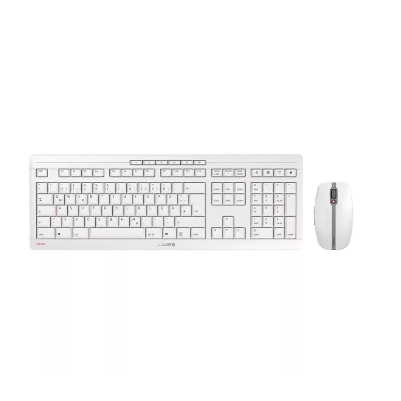 CHERRY Stream Desktop Recharge tastatūra ar peli, bezvadu, universāla, RF, QWERTZ vācu, pelēka