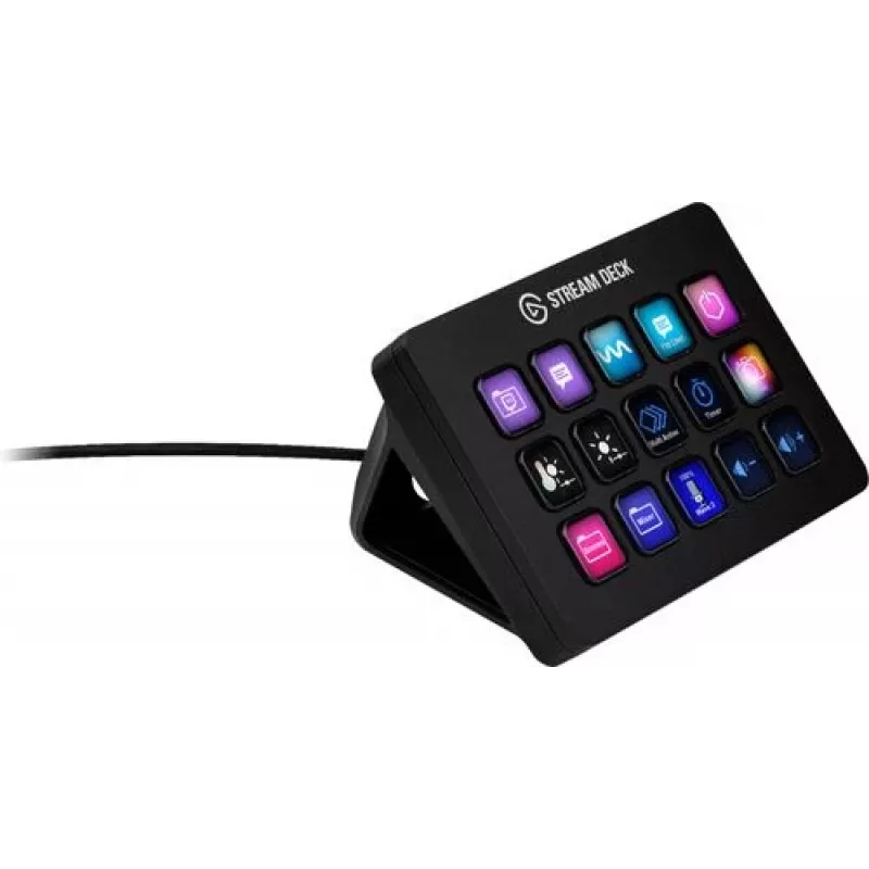 Elgato Stream Deck MK.2 pielāgojama 15 taustiņu USB uzdevumu vadības poga ar klasiskiem taustiņiem, melna
