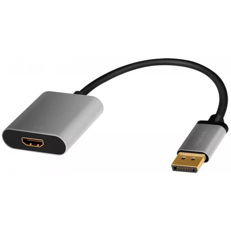 LogiLink CDA0108 video kabeļa adapteris 0,15 m DisplayPort HDMI melns pelēks