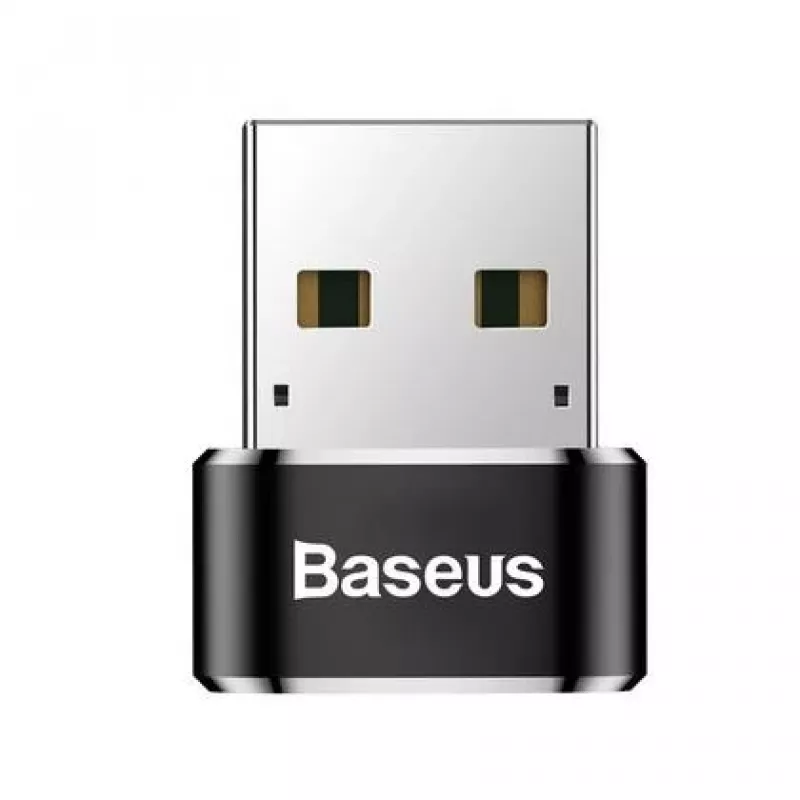 Baseus USB vīriešu savienotājs uz Type-C sieviešu adaptera pārveidotājs melns