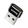 Baseus USB vīriešu savienotājs uz Type-C sieviešu adaptera pārveidotājs melns