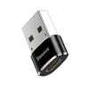 Baseus USB vīriešu savienotājs uz Type-C sieviešu adaptera pārveidotājs melns