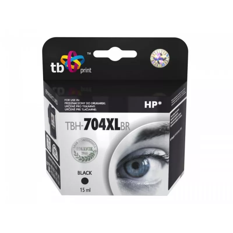 Ink paredzēta HP DJ IA 2060 Melns pārstrādāta XL TBH-704XLBR (HP No. 704 CN692AE)