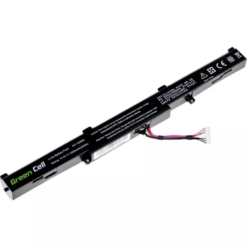 Akumulators zaļa Cell AS77 ASUS klēpjdatoriem — Li-Ion 15 V, 2200 mAh, 4 elementi, melna