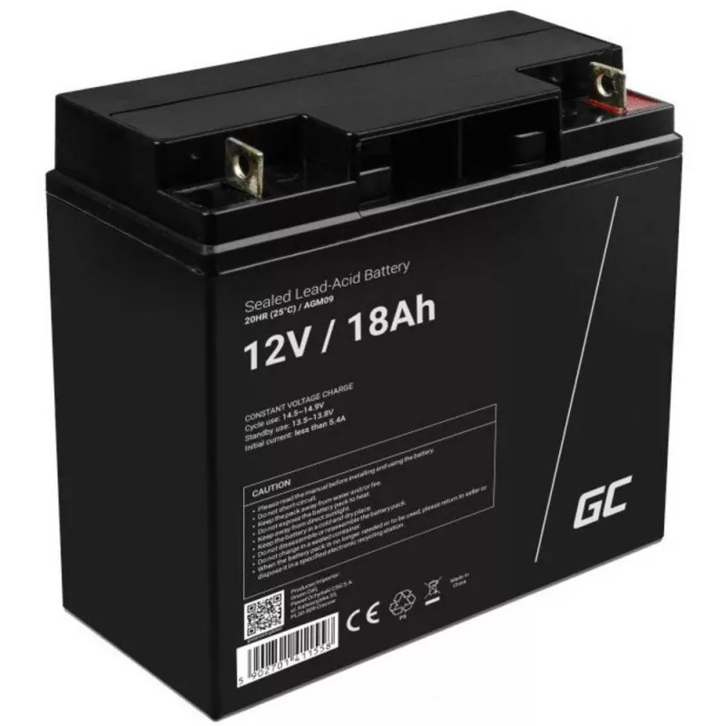 UPS akumulators zaļa Cell AGM05 — 12 V 7.2 Ah hermētisks svina-skābes (VRLA) akumulators, 95 mm A, 151×65 mm, 2.15 kg