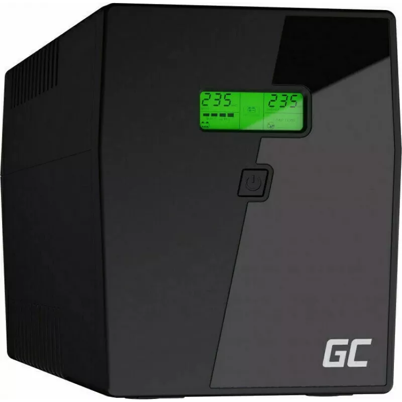 Nepārtrauktās barošanas avots zaļa Cell UPS09 — Line-Interactive 3 kVA / 1400 W, 230 V, LCD, tornis, 5 F tipa ligzdas