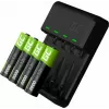 Akumulatora uzlādes ierīce zaļa Cell GC VitalCharger ar 4× AA 2000mAh NiMH baterijām