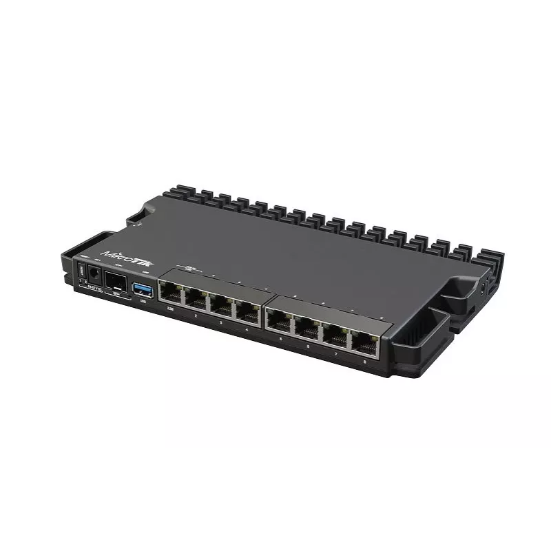 Maršrutētājs MikroTik RB5009UG+S+IN — 1x RJ-45, 7x Gigabit Ethernet, 1x SFP+, PoE, DC, 2.5GbE saskarne, melns