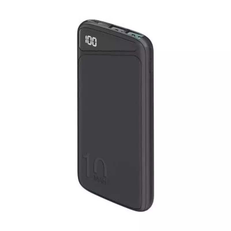 Ātrās uzlādes jaudas banka 10 000 mAh (melna, USB-C PD, QC 3.0, 10 000 mAh)