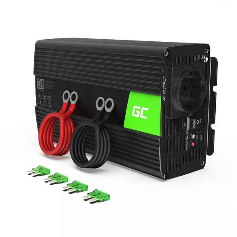 zaļa Cell INV08 strāvas adapteris/invertors Āra 1000 W Melns