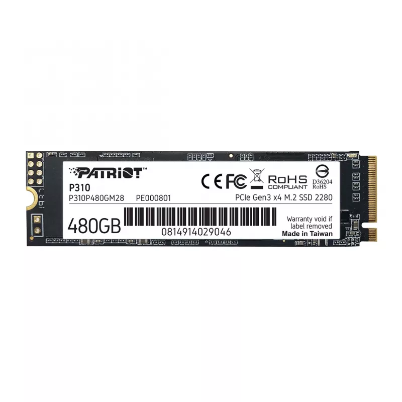 SSD disks Patriot Memory 480 GB M.2 PCI Express 3.0 NVMe P310