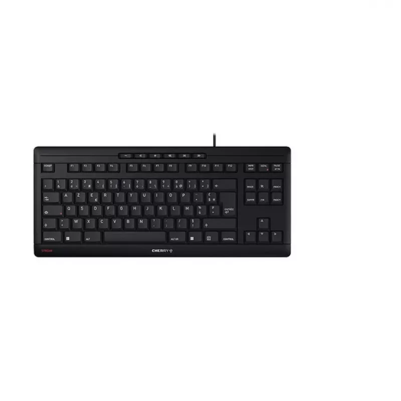 Tastatūra CHERRY STREAM TKL USB AZERTY franču melna vadu 94 taustiņi