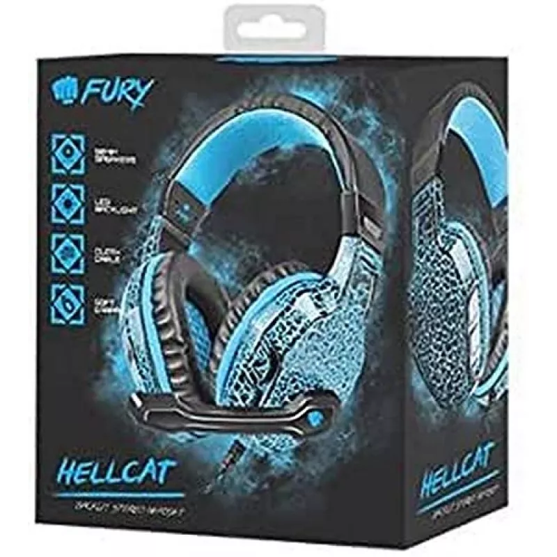 Austiņas spēlētājiem Fury Hellcat LED fona apgaismojums