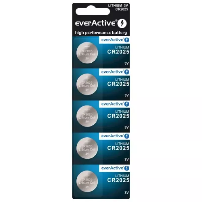 Litija baterija mini everActive CR2025 - blisteris 5 gab.