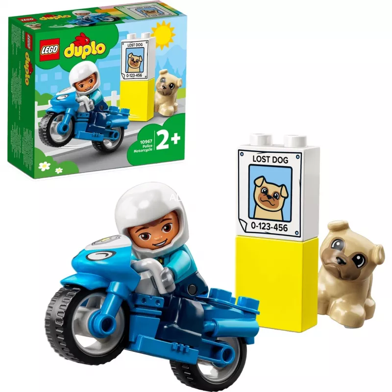 Rotaļu motocikla komplekts LEGO Duplo Policija 10967 ar kustīgiem riteņiem un policista figūru