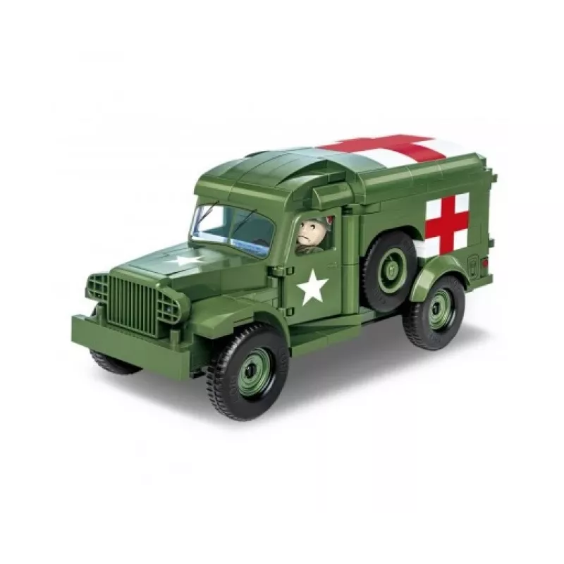 Konstruktors Cobi Dodge WC-54 Ambulances modelis 2257 1:35 mēroga būvēšanas komplekts