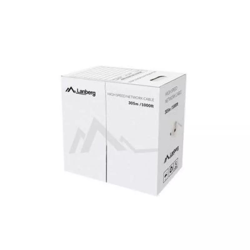 LANBERG tīkla kabelis Cat5e U/UTP LCU5-12CU-0305-BK, 24 AWG varš, 305 m, melns