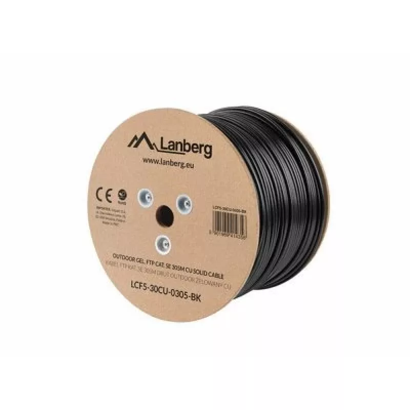 Tīkla kabelis Lanberg LCF5-30CU-0305-BK RJ45 Cat5e 305 m melns