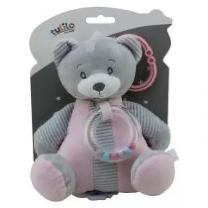Muzikāla rotaļlietu kastīte TULILO 9109 Rozā Lācītis 18 cm - uzvelkama mūzikas kastīte