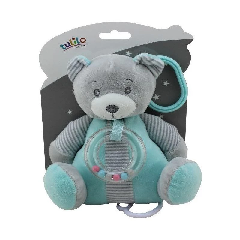 Mūzikas kastīte TULILO Mint lācītis 18 cm — mehāniska muzikāla rotaļlieta, 18 cm augstums