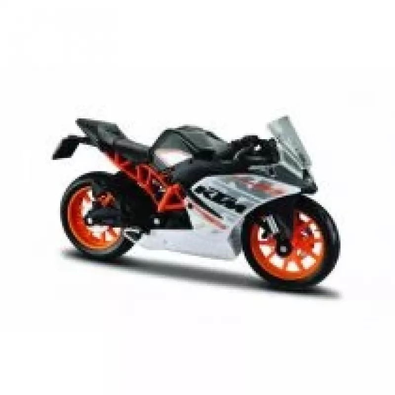 Metāla Maisto motocikla modelis KTM RC390 1:18 mērogā ar displeja statīvu