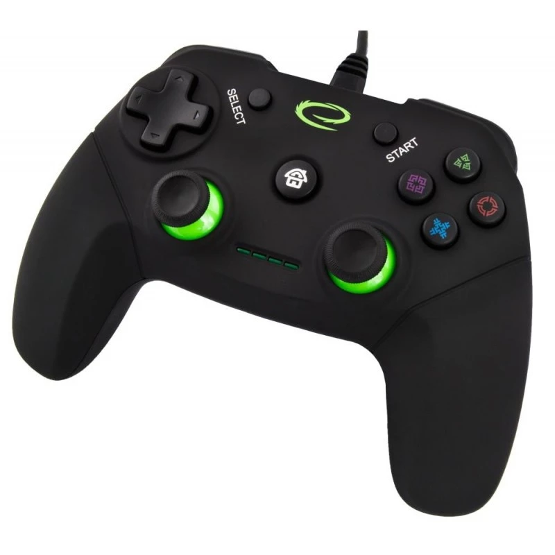 Spēļu kontrolieris ESPERANZA EGG110K vadu USB ar vibrāciju, 12 pogas, 1,5 m kabelis — PC un PS3