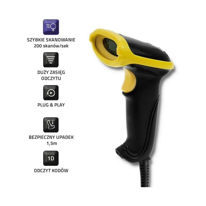 Rokas svītrkodu lasītājs Qoltec 50860